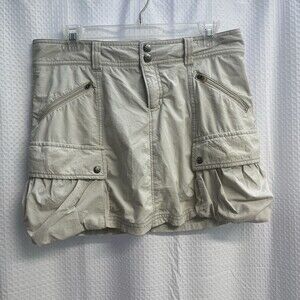 Athleta Women’s Beige Cargo Mini Skirt Skort Low Rise Y2K 4 Hiking Activewear